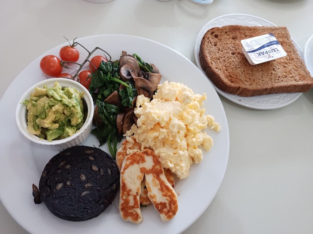 A traditional full English breakfast served at Up The Creek Café, Hayling Island